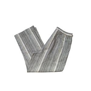 Dialogue Linen Blend Crop Pants | Wide Leg | Pin Stripe | Size 10